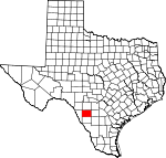 Map of Texas showing Zavala County - Click on map for a greater detail.