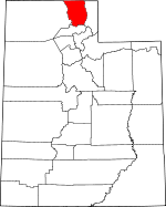 Map of Utah showing Cache County - Click on map for a greater detail.
