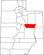 Map of Utah showing Carbon County - Click on map for a greater detail.