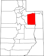 Map of Utah showing Duchesne County - Click on map for a greater detail.