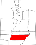 Map of Utah showing Garfield County - Click on map for a greater detail.