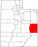 Map of Utah showing Grand County - Click on map for a greater detail.
