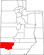 Map of Utah showing Iron County - Click on map for a greater detail.