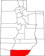 Map of Utah showing Kane County - Click on map for a greater detail.