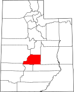 Map of Utah showing Sevier County - Click on map for a greater detail.