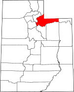 Map of Utah showing Summit County - Click on map for a greater detail.