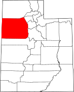 Map of Utah showing Tooele County - Click on map for a greater detail.