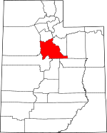 Map of Utah showing Utah County - Click on map for a greater detail.