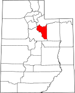 Map of Utah showing Wasatch County - Click on map for a greater detail.