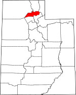 Map of Utah showing Weber County - Click on map for a greater detail.