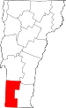 Map of Vermont showing Bennington County - Click on map for a greater detail.