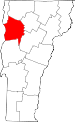 Map of Vermont showing Chittenden County - Click on map for a greater detail.