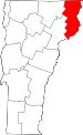 Map of Vermont showing Essex County - Click on map for a greater detail.