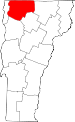 Map of Vermont showing Franklin County - Click on map for a greater detail.