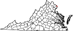 Map of Virginia showing Arlington County - Click on map for a greater detail.