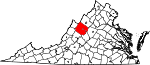 Map of Virginia showing Augusta County - Click on map for a greater detail.