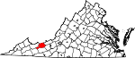 Map of Virginia showing Bland County - Click on map for a greater detail.