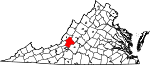 Map of Virginia showing Botetourt County - Click on map for a greater detail.