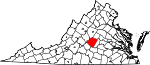 Map of Virginia showing Buckingham County - Click on map for a greater detail.
