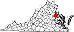 Map of Virginia showing Caroline County - Click on map for a greater detail.
