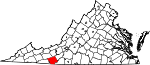 Map of Virginia showing Carroll County - Click on map for a greater detail.