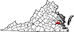 Map of Virginia showing Charles City County - Click on map for a greater detail.