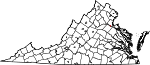 Map of Virginia showing City of Fredericksburg - Click on map for a greater detail.