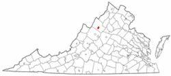 Map of Virginia showing City of Harrisonburg - Click on map for a greater detail.