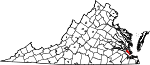 Map of Virginia showing City of Newport News - Click on map for a greater detail.