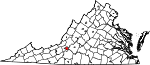 Map of Virginia showing City of Roanoke - Click on map for a greater detail.