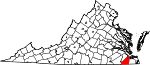 Map of Virginia showing City of Suffolk - Click on map for a greater detail.