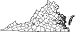 Map of Virginia showing City of Waynesboro - Click on map for a greater detail.