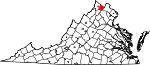 Map of Virginia showing Clarke County - Click on map for a greater detail.