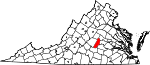 Map of Virginia showing Cumberland County - Click on map for a greater detail.