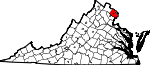 Map of Virginia showing Fairfax County - Click on map for a greater detail.