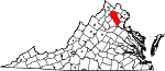 Map of Virginia showing Fauquier County - Click on map for a greater detail.