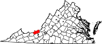 Map of Virginia showing Giles County - Click on map for a greater detail.