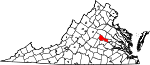Map of Virginia showing Goochland County - Click on map for a greater detail.