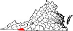 Map of Virginia showing Grayson County - Click on map for a greater detail.