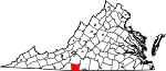 Map of Virginia showing Henry County - Click on map for a greater detail.