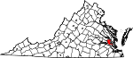Map of Virginia showing James City County - Click on map for a greater detail.