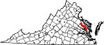 Map of Virginia showing King and Queen County - Click on map for a greater detail.