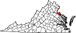 Map of Virginia showing King George County - Click on map for a greater detail.