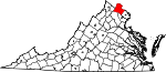 Map of Virginia showing Loudoun County - Click on map for a greater detail.