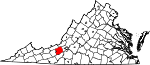 Map of Virginia showing Montgomery County - Click on map for a greater detail.
