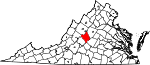 Map of Virginia showing Nelson County - Click on map for a greater detail.