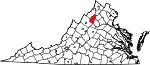 Map of Virginia showing Page County - Click on map for a greater detail.