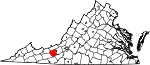 Map of Virginia showing Pulaski County - Click on map for a greater detail.