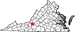 Map of Virginia showing Roanoke County - Click on map for a greater detail.
