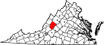 Map of Virginia showing Rockbridge County - Click on map for a greater detail.